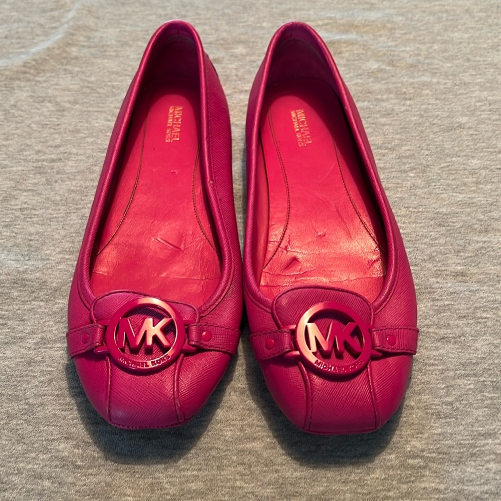Michael Kors Pink Logo Ballet Flats